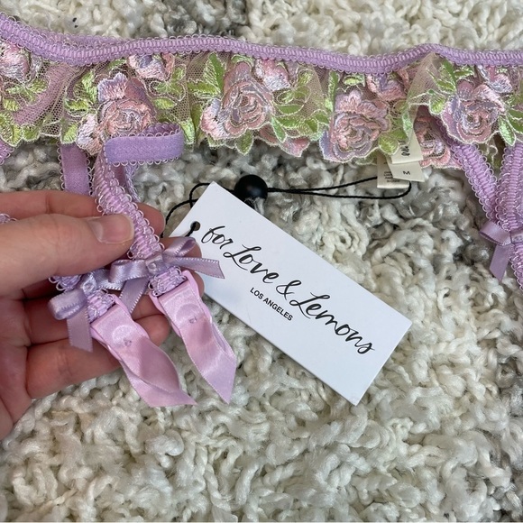 For Love and Lemons Lavender/Pink Floral Garter medium - Picture 5 of 12